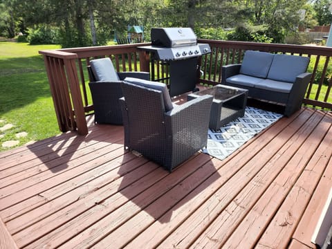 BBQ grill and lounge patio furniture 