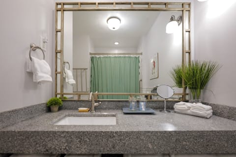 Riverview King  | Bathroom | Combined shower/tub, free toiletries, hair dryer, towels