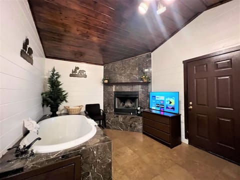 Set your mood while soaking in a jetted hot tub