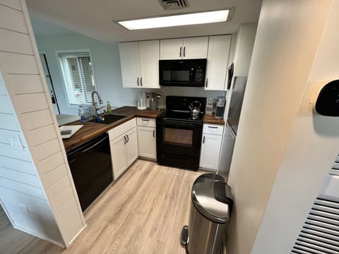 Fully stocked kitchen. 