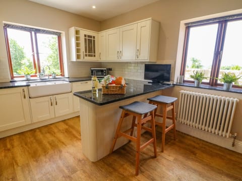 Fridge, dishwasher, electric kettle, cookware/dishes/utensils