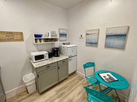 Kitchenette with mini fridge