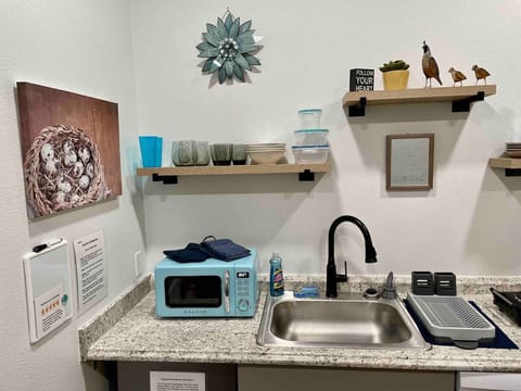 Microwave and sink space