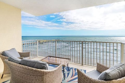 Beautiful oceanfront balcony view
