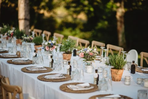 Outdoor banquet area