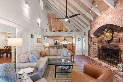 Den view looking back at the kitchen.