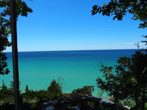 EXTERIOR:  Another view of Lake Michigan from the deck.