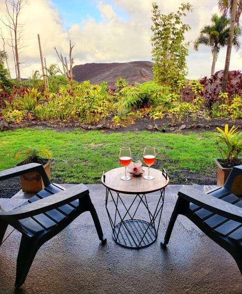 Sit comfortably in the chair on our covered patio and enjoy the spectacular view