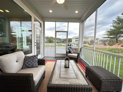 Outdoor living in screened porch