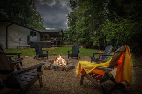 Private peaceful evening around the fire pit with s’mores