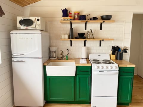 The kitchen is stocked with everything you need to prepare meals during your stay.