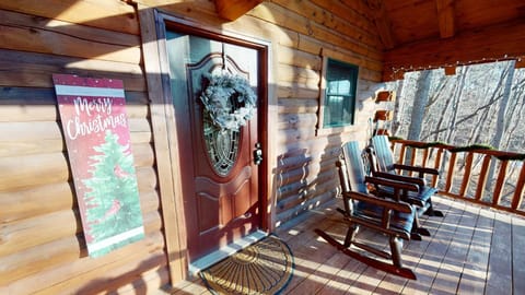 Front porch with rocking chairs