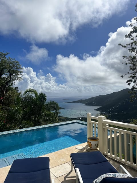 Tropical Manor St John Villa Rental with Private Pool and Patio Overlooking Bay