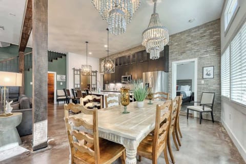 Dining table with comfortable seating for 8