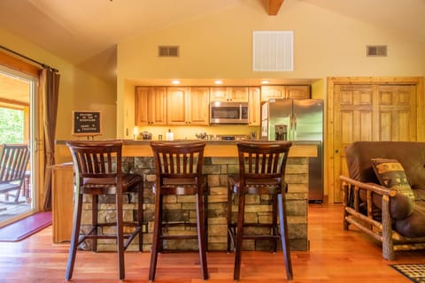 Kitchen with seating at bar area