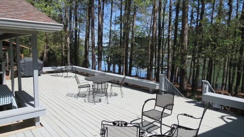 Beautiful lake front home. Gentle slope to deep water dock. Single level home.