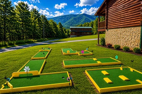 Five Hole Putt Putt Course with a Beautiful Mountain View