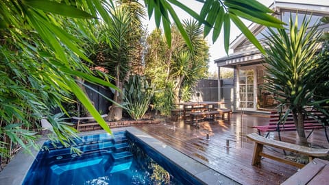 Outdoor heated plunge pool