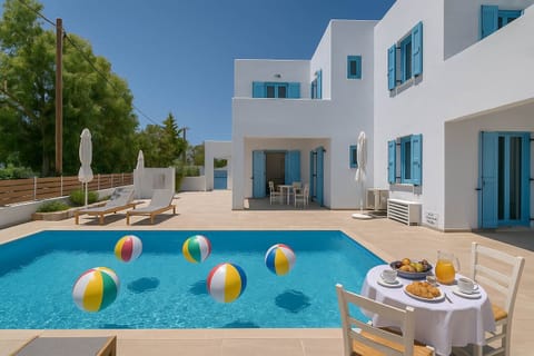 Swimming Pool with Floating Balls
Inviting crystal-clear pool with beach balls and sun loungers for family fun.