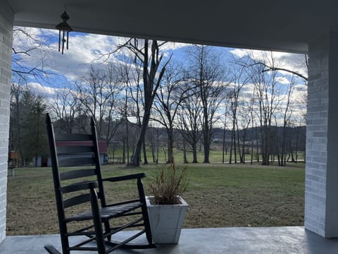 Beautiful landscape for porch rocking