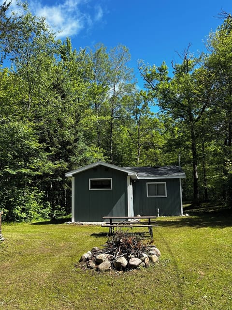 Back of cabin/firepit