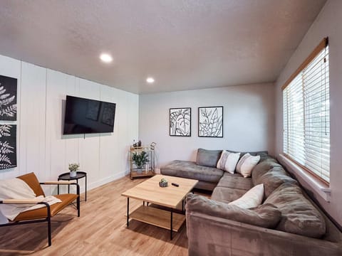 After a day in Boise relax on the sectional sofa and enjoy a movie!