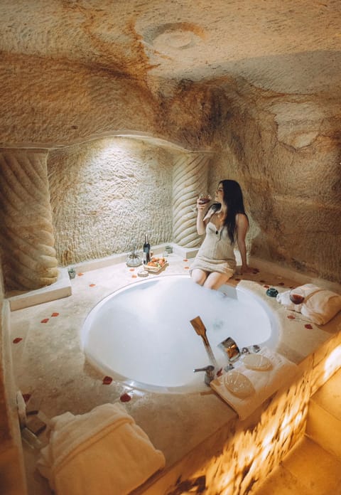 Cave Jacuzzi Superior Room-7 | Premium bedding, Select Comfort beds, individually decorated