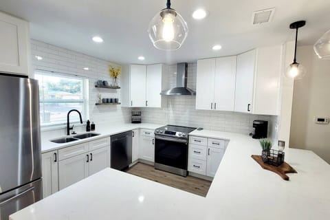 This kitchen is stocked and ready for you. Whether you just want to heat up leftovers or cook a gourmet meal we have you covered. 