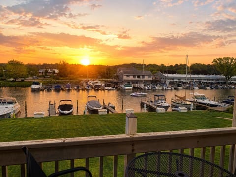 View of the river from the deck.