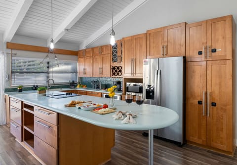 Fully equipped with stainless steel appliances, spacious countertops, and everything you need to prepare home-cooked meals in style.