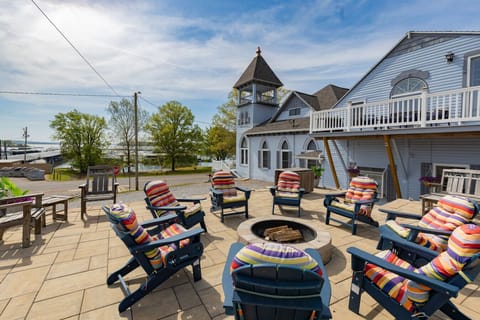 Enjoy the outdoor fire pit during a peaceful evening