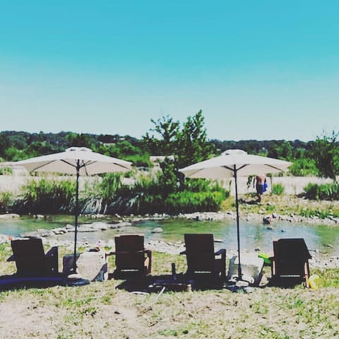 This is the river branch that runs directly at our property's edge.