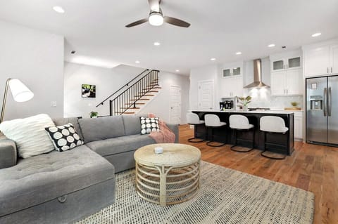 When you first enter our home, you'll be created by beautiful open concept living, dining and kitchen space.