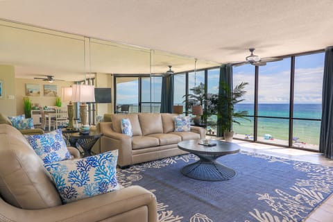 Gulf front living room.
