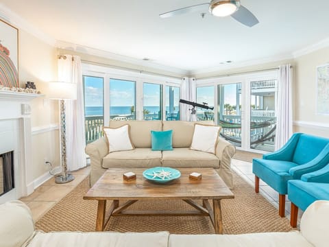 Condo, Multiple Beds, Kitchen, Ocean View | Living area | TV