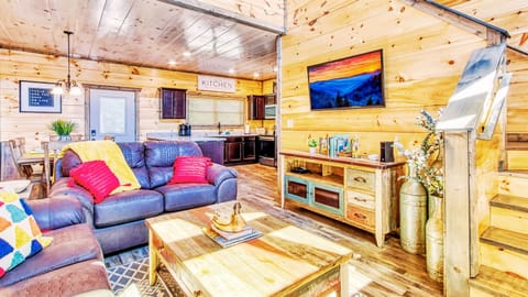 Our cozy family room downstairs is great for watching a movie or your favorite book.