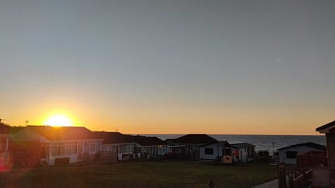 Watching sunset from the decking area
