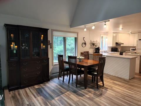 Antique hutch adds quaintness to the cottage.