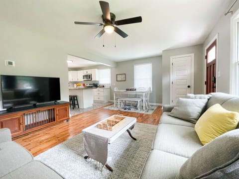 A large TV and new kitchen table were recently added