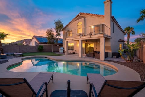 The large backyard has plenty of room to spread out and soak up the sun