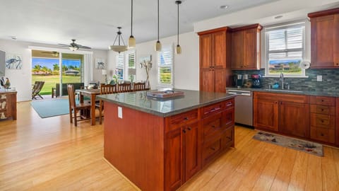 Pili Mai Resort at Poipu #08J - Kitchen Living & Lanai View - Parrish Kauai