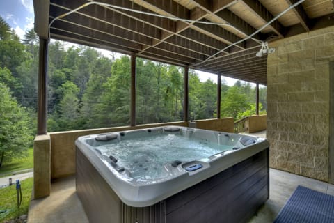 Hot Tub 6 Person + Privacy Curtains and under deck ceiling was installed post the photos were taken.