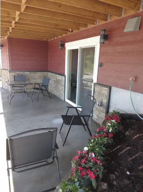 Private entry and patio.