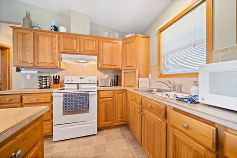 Our kitchen is fully stocked with all of the tools to cook for your whole group.