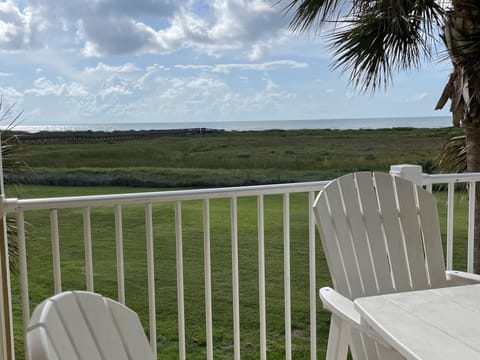 Patio looks directly to the Gulf of Mexico.