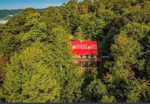 Drone image of our back porch