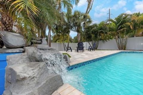 Beautiful pool and waterfall 
