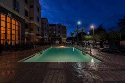 Take in gorgeous views while lounging around the on-site outdoor pool.