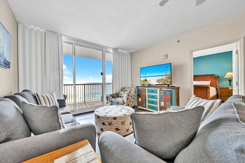 Enjoy a movie on the flat screen TV