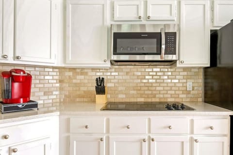 Our kitchen has all you need - pots, pans, dinnerware, coffee maker, and more!